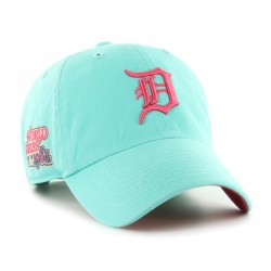 47 BRAND CASQUETTE MLB DETROIT TIGER DOUBLE UNDER CLEAN UP TIFFANY BLUE