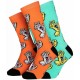 SANTA CRUZ CHAUSSETTES MULTI HAND TURQUOISE APRICOT X2 PACK