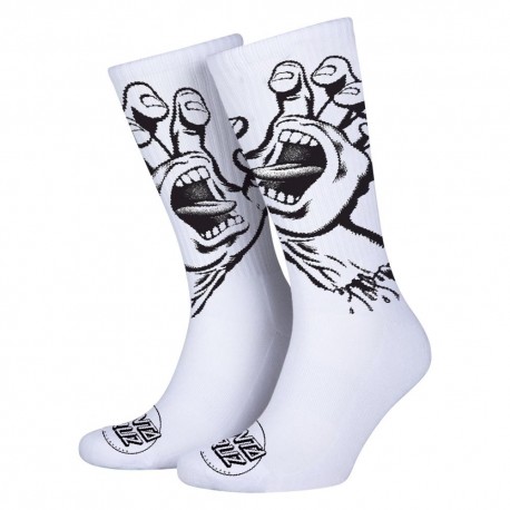 SANTA CRUZ CHAUSSETTES SCREAMING HAND MONO WHITE