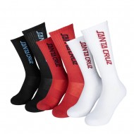 SANTA CRUZ CHAUSSETTES STRIP RED WHITE BLACK X3 PACK