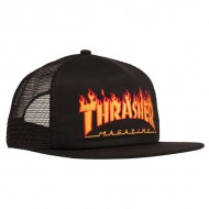 THRASHER CASQUETTE FLAME EMB MESH BLACK