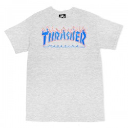 THRASHER T-SHIRT  FLAME ASH GREY 