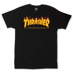 THRASHER T-SHIRT JR FLAME BLACK