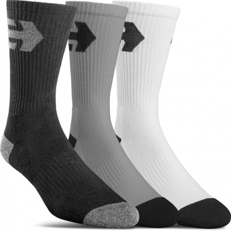 ETNIES CHAUSSETTES STENCIL ICON PACK 3 WHITE 
