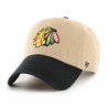47 BRAND CASQUETTE NHL CHICAGO BLACKHAWKS TWOTONE CLEAN UP LABEL KHAKI
