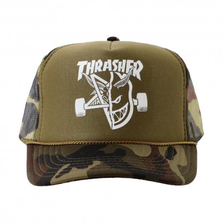 THRASHER X SPITFIRE CASQUETTE THRASH & BURN TRUCKER CAMO