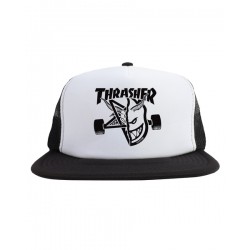 THRASHER X SPITFIRE CASQUETTE THRASH & BURN TRUCKER BLACK WHITE