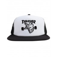 THRASHER X SPITFIRE CASQUETTE THRASH & BURN TRUCKER BLACK WHITE