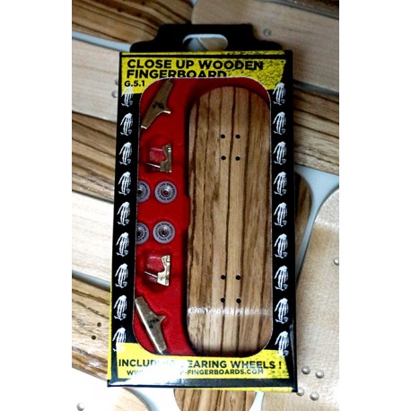 CLOSE UP FINGER SKATE ZEBRA WOOD HIGH CONCAVE 29 MM