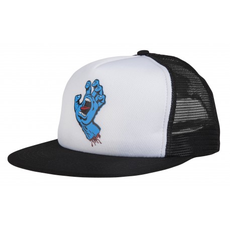 SANTA CRUZ CASQUETTE SCREAMING HAND MESH WHITE / BLACK